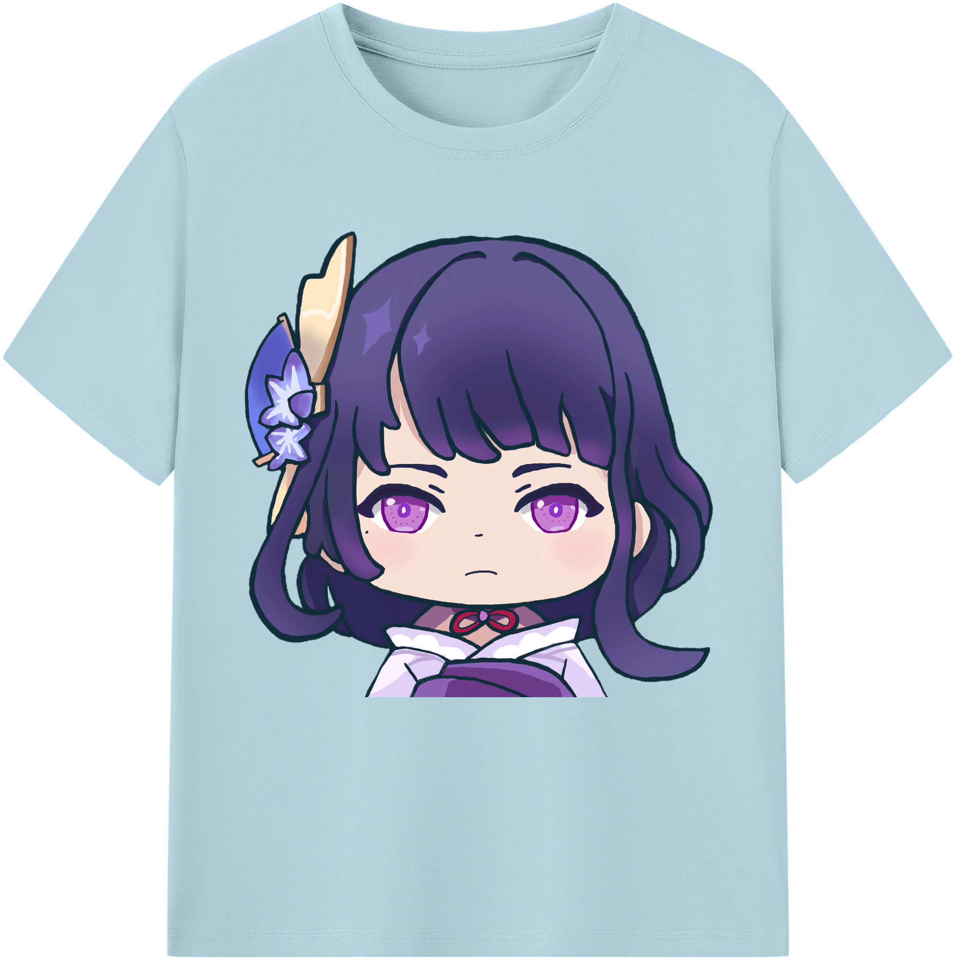 げんし神 雷電将軍 らいでんしょうぐん genshin Raiden Shogun 綿100％半袖Tシャツ（フロントプリント）